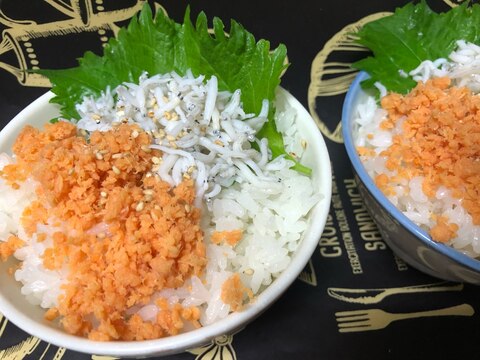 しらす&鮭フレークのオートミール丼